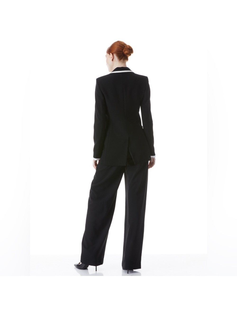 Alice + Olivia Breann Long Fitted Blazer with Piping, Black Size 4, New w/Tag - Picture 6 of 16